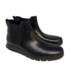 Cole Haan Zerogrand Chelsea WP Black Leather Boots Mens 11 M Waterproof